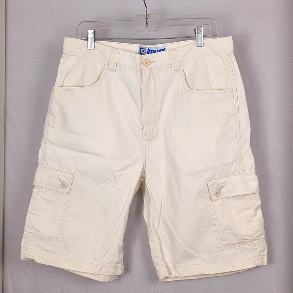 VINTAGE 90s Cargo Shorts Men's Size 33 White